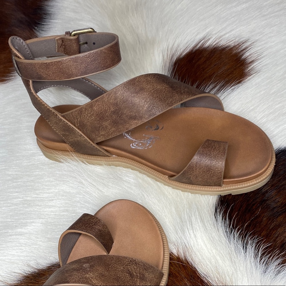 Tan (Brown) Steffy Strappy Sandals by Very G Shoes - Picture 5 of 7